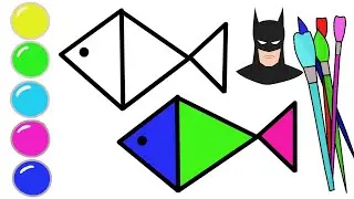 how to draw fish easy  , learning geometric shapes/как легко нарисовать рыбу
