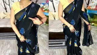 Daily Wear Saree Draping With Perfect Pleats | How To Wear Daily Wear Saree 