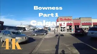 4K Walking through main-street of Bowness in Northwest of Calgary, Canada.
