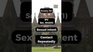 Section 354D IPC Stalking Must be Done Repeatedly: Bombay HC #ipc #stalking #ipc354