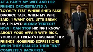 AT A PARTY MY WIFE AND HER FRIENDS ORCHESTRATED A 'LOYALTY TEST' WHERE SHE'D FAKE DIVORCE TALK.....