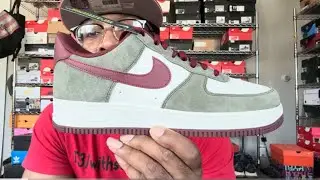 Nike Air Force 1 '07 LV8 “Suede” ( Cargo Khaki / Dark Team Red ) Review | On Foot