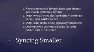 Syncing smaller with MirrorSync