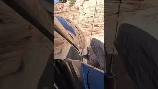 Truck Scrapes Tight Golden Spike Ledge #GoldenSpike #jeepbadgeofhonor #ram1500 #4x4 #fullsize