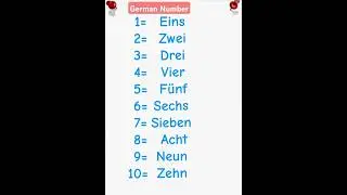 Number in German 1 to 10 #learngerman #german #language