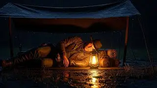 Arthur&rsquo;s Lonely Campfire in a Violent Rainstorm | RDR2 ASMR Cozy Shelter Loud