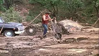 Flood cleanup operations in residential area above Cleghorn Canyon Dam after floo...HD Stock Footage