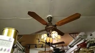 Sears/Lasko Ornate Top Mount Ceiling Fan in brown/brass