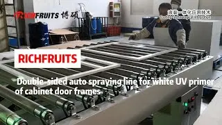 【Double-sided auto spraying line for white UV primer of cabinet door frames】