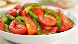 Quick Bell Pepper and Tomato Salad in Aromatic Sauce. Recipe by Always Yummy!