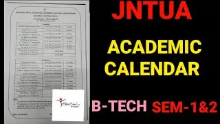JNTU ANANTAPUR BTECH ACADEMIC CALENDAR SEM1 & SEM2