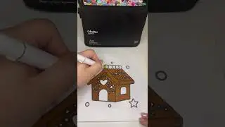 ASMR COLORING - GINGERBREAD HOUSE 🏠 ​⁠#alcoholmarkers #colorwithme #coloring #art #asmr #relax