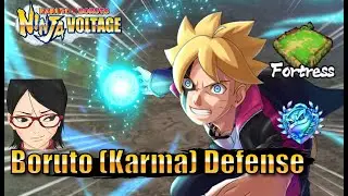 Boruto(Karma) is helding on his own still vs META SHINOBI | Fortress Defense 【NARUTO NINJA VOLTAGE】