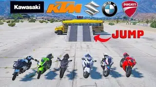 😱SUPERBIKE VS 50BUS JUMP CHALLENGE !!!