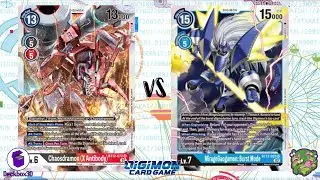 DIGIMON TCG: Local match Chaosmon X (Black) vs MirageGaogamon (Blue) | ADDICTION MODEL