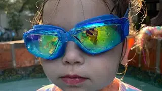 2 Yr Old - Hali Dane Hits the Pool & Learns to Swim on Her Own
