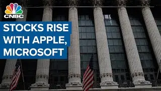 Stocks extend gains as Apple and Microsoft send Nasdaq to record high