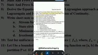 MSc 1st semester important questions for maths mjpru| @MathematicsInquiry