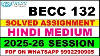 BECC 132 solved assignment 2025-26 in Hindi || becc 132 solved assignment 2026 || becc132 2025-26