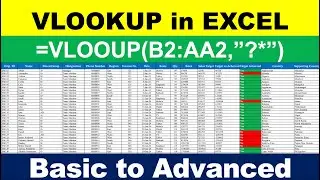 VLOOKUP in Excel - Basic to Advanced / Excel