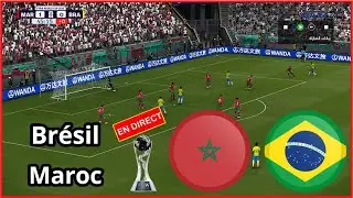 match Maroc vs Br&eacute;sil en direct Coupe du monde aujourd'hui match Simulation de football Gameplay pc