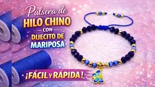 Como realizar pulsera de hilo chino y cristales, muy fácil ✨