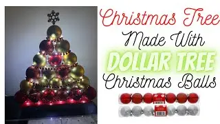 Quickest Christmas Tree Made Out of Dollar Tree Christmas Balls