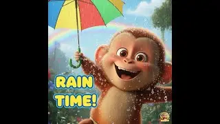Monkey in the Rain 🌧️ | Fun Kids Jingle | Cute Baby Monkey Song| 3D Kids Cartoon | Vikuku TV