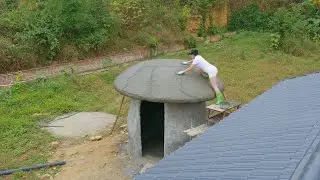Building a Bathroom Shaped Like a Mushroom in the Forest #Loanởqu&ecirc;