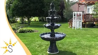 Sunnydaze Outdoor Electric 4 Tier Grand Courtyard Water Fountain Color Options - FC-73850-BLK