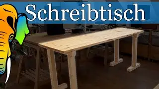 Platte + Böcke = Schreibtisch