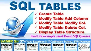 SQL Tables. Learn everything about Table, Create, Alter, modify, Delete columns