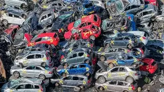 Epic Scrap Car Mountain in Preston's Biggest Recycling Yard! | Massive Shredder & Heavy Machinery!