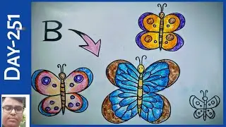 How To Draw A Butterfly From B | প্রজাপতি আঁকা | সহজে ছবি আঁকা শেখা |