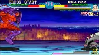 Marvel VS Capcom - Morrigan and Captain America Full Battle - History mode [HD]