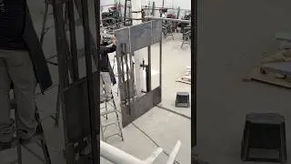 Manufacturing process of this custom steel pivot door, in Rancho Santa Fe, California