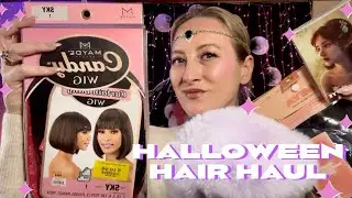 ASMR Halloween Costumes & Wigs Haul! 🎃👻🦇 Revealing our Halloween Costumes & Trying On New Hair!