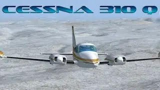 Landing the Cessna 310 Q at Kingsley Field in FSX