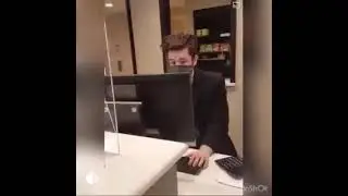 Hotel worker has a nervous breakdown at work.