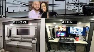 5th Wheel RV DIY Desk || Custom Office Space