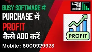 How to add profit after purchase || Busy Software Customization||#8000929928