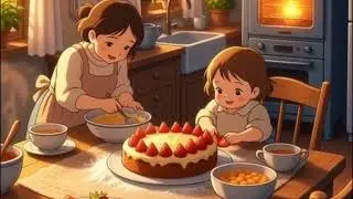 Ghibli style From Rainy Travel to Cozy Home | A Peaceful Family Evening Story#anime #aesthetic 