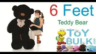 Unboxing and Review of the Giant 6 Feet Black Teddy Bear from ToyBulk.com!