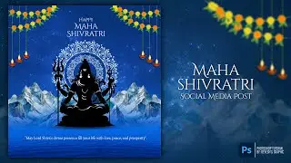 Maha Shivratri Social Media Post in Photoshop.