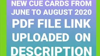 IELTS SPEAKING NEW CUE CARDS FROM JUNE TO AUGUST 2020 PDF file link has been uploaded in description
