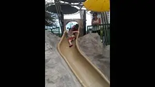 Allie water slide wipeout