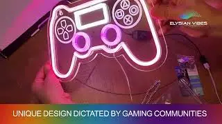 Elysian Vibes CONTROLLER pink Gaming Neon Signs for Room Led Neon Signs play station gamer neon sign