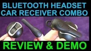 Bluetooth Car Receiver AND Headset in One by Nulaxy - Review Demo Unboxing - iPhone Android