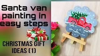 Mini canvas painting ll acrylic painting ll Christmas gift ideas ll Seasons greetings
