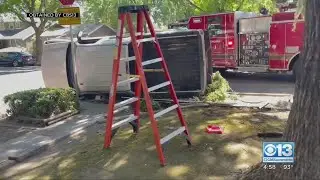 Suspect Sought After Modesto Hit-And-Run Traps Baby Inside Overturned Truck